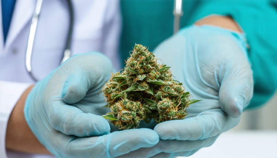 Healthcare provider and patient having supportive conversation in medical office