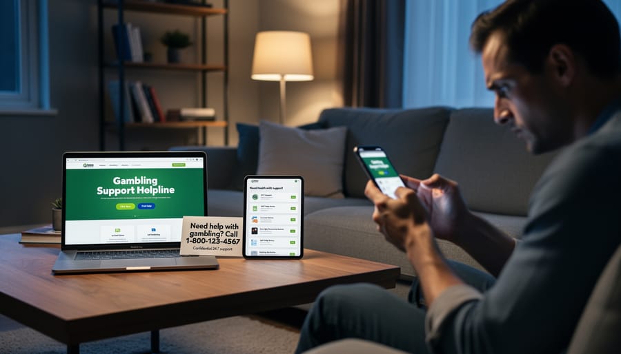 Person holding smartphone ready to contact mental health support helpline