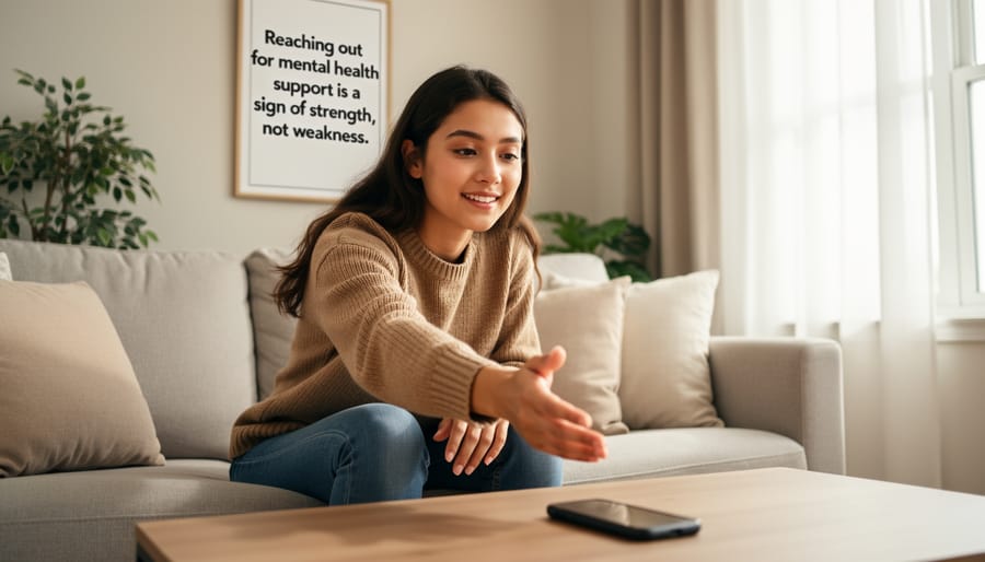 Two hands reaching toward each other in supportive gesture